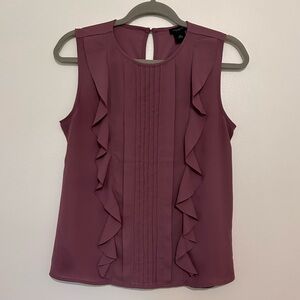 Ann Taylor Sleeveless Ruffle Blouse